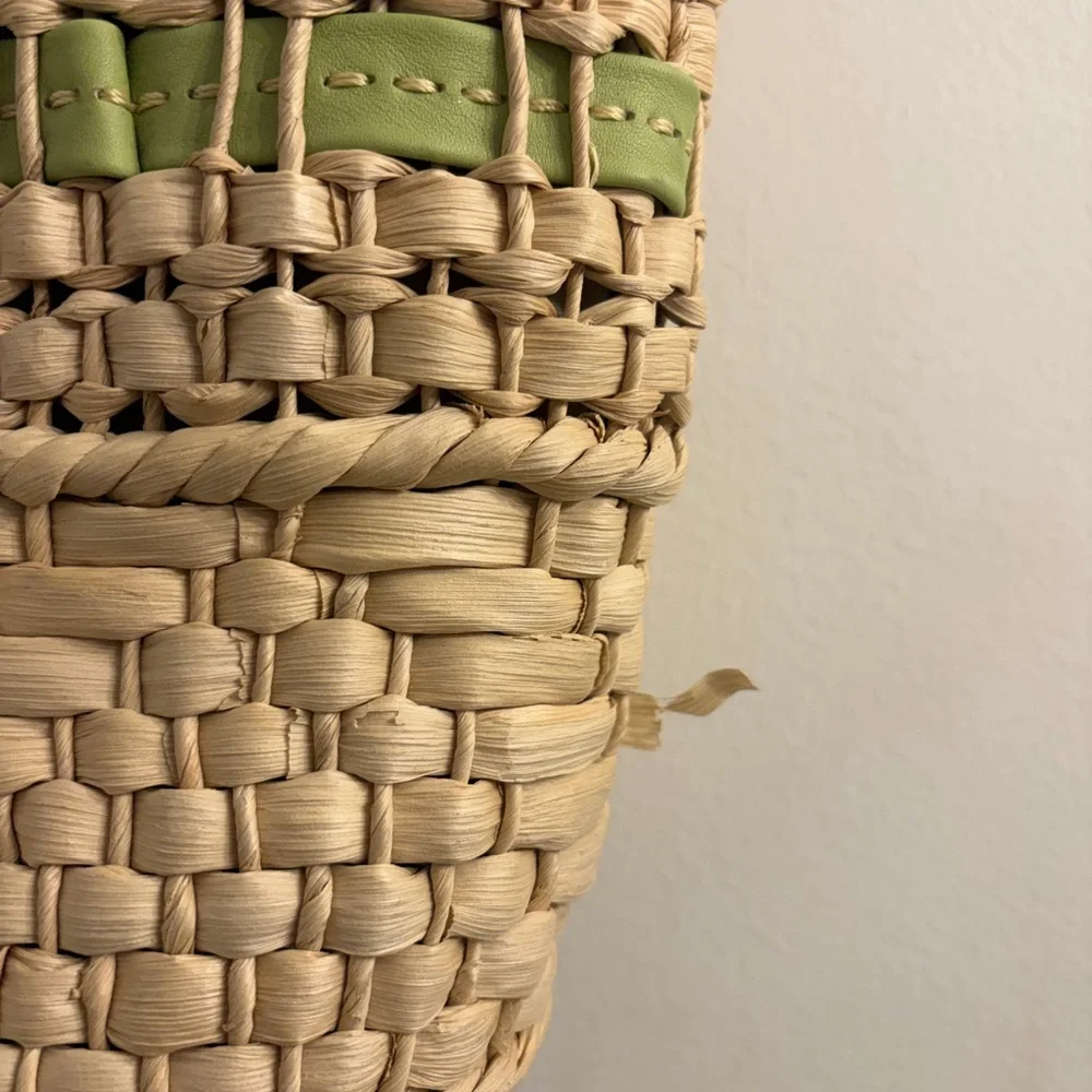Brighton Tan and Green Woven Tote